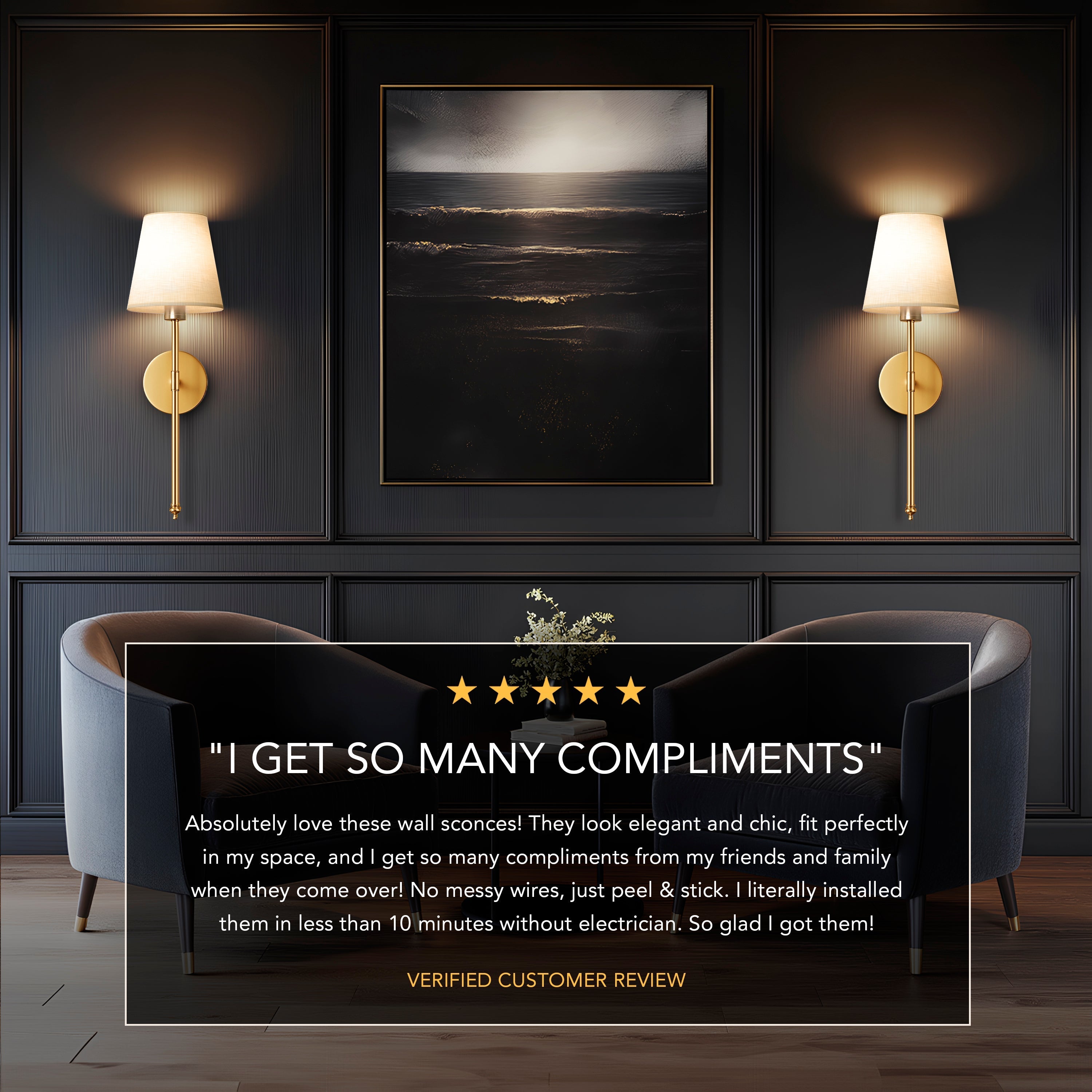 Wireless Wall Sconces (Set of 2)